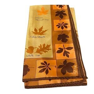 Vera Neumann Vintage Leaf Print Scarf | 22" Square, 1960s Japan, Autumn Colors
